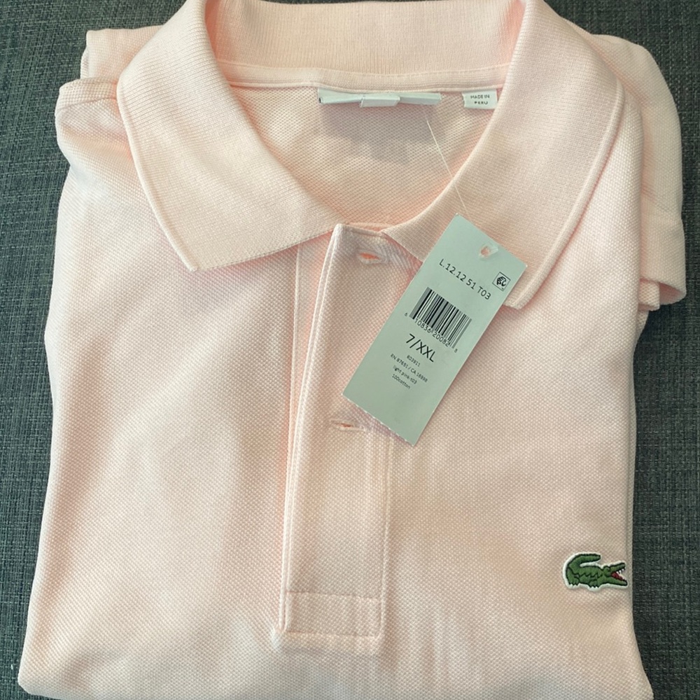 Never Worn Lacoste Polo (7/XXL) - Pink